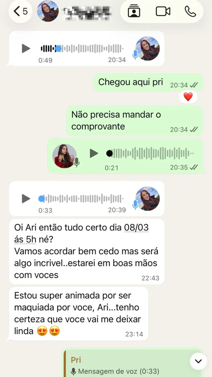 Cliente demonstra confiança antes do atendimento